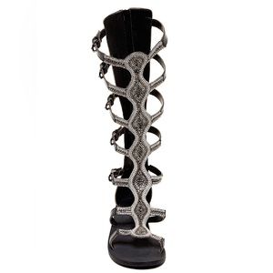 Rebels Velocity High Back Leather Gladiator Beaded Sandals